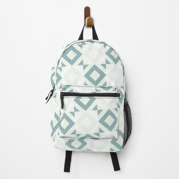 Item preview, Greens & White Squares Triangles Mirrored Endless Eternal Impressions designed and sold by Alchemy-A-La-G.