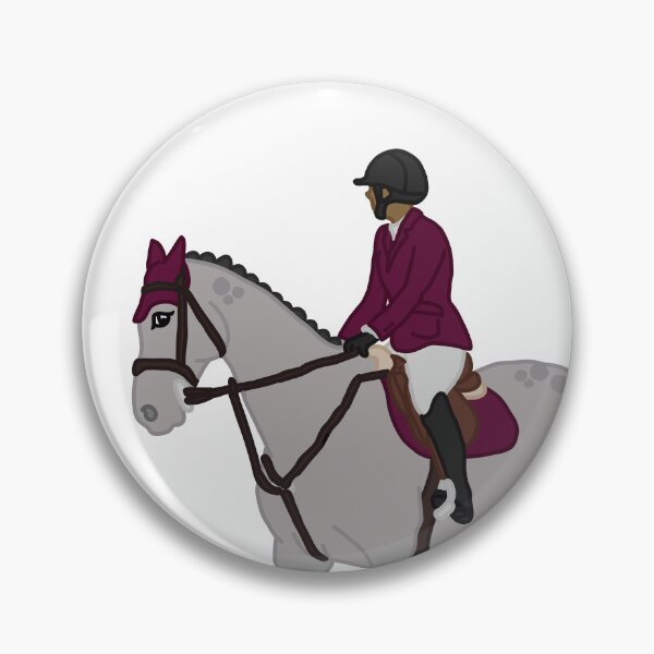 Item preview, Dapple Grey Sporthorse/Burgundy With Rider designed and sold by Abby Art Studio.