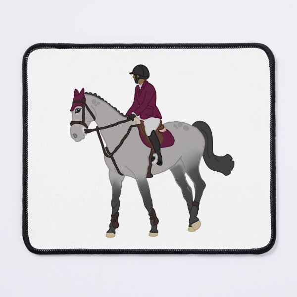 Item preview, Dapple Grey Sporthorse/Burgundy With Rider designed and sold by Abby Art Studio.