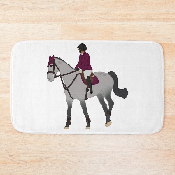Item preview, Dapple Grey Sporthorse/Burgundy With Rider designed and sold by Abby Art Studio.