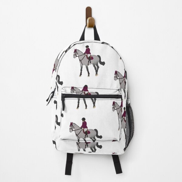 Item preview, Dapple Grey Sporthorse/Burgundy With Rider designed and sold by Abby Art Studio.