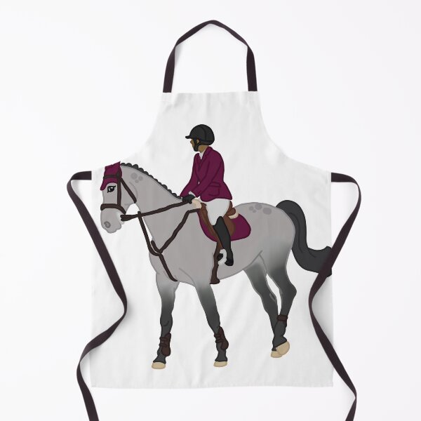 Item preview, Dapple Grey Sporthorse/Burgundy With Rider designed and sold by Abby Art Studio.