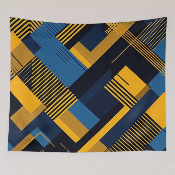 Item preview, Dynamic Geometry: Minimalist Blue & Gold Graphics designed and sold by Ace Apparel  Attire.