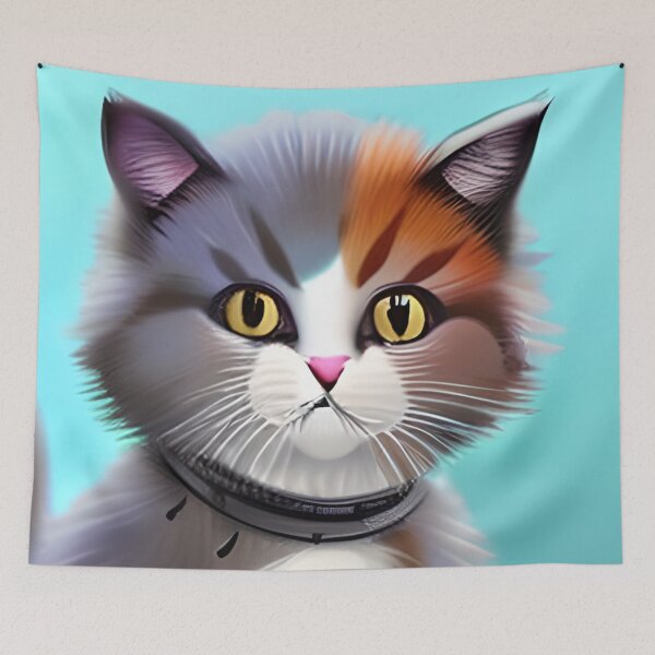 Item preview, Gray and white cat with yellow eyes designed and sold by Astralia.