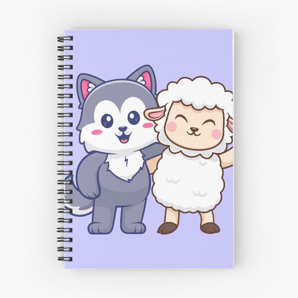 Item preview, Furry Friends: Cute Sheep & Husky Dog Together Cartoon Vector Icon" designed and sold by hjian8219.