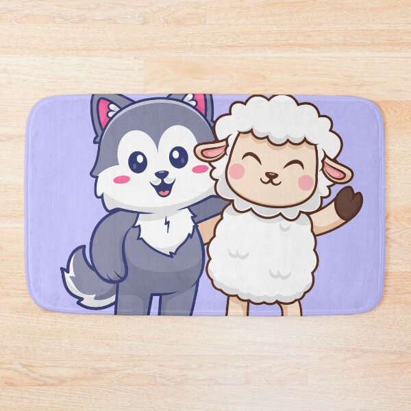 Item preview, Furry Friends: Cute Sheep & Husky Dog Together Cartoon Vector Icon" designed and sold by hjian8219.