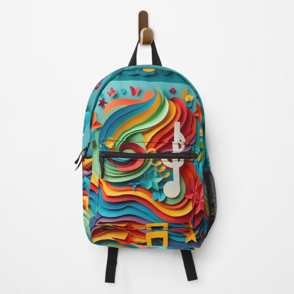 Item preview, colorful abstract paper cut music themed print designed and sold by dcrc.