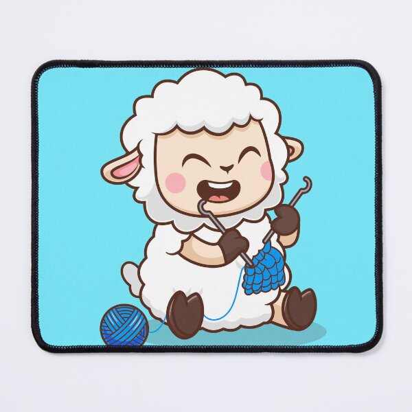 Item preview, Cozy Creations: Cute Sheep Knitting Fabric Cartoon Vector Icon designed and sold by hjian8219.