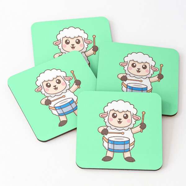 Item preview, Melodic Baa: Cute Sheep Playing Drum Cartoon Vector Icon designed and sold by hjian8219.