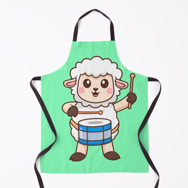 Item preview, Melodic Baa: Cute Sheep Playing Drum Cartoon Vector Icon designed and sold by hjian8219.