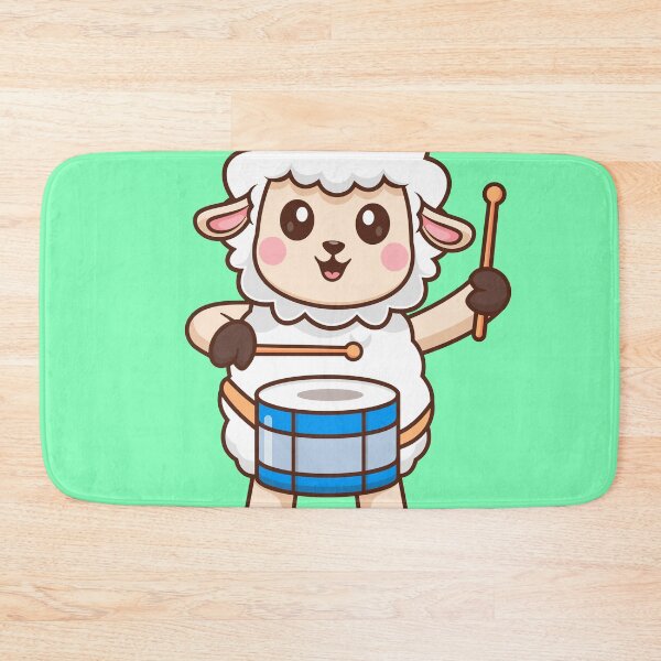Item preview, Melodic Baa: Cute Sheep Playing Drum Cartoon Vector Icon designed and sold by hjian8219.