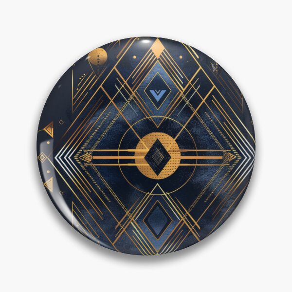 Item preview, Geometric Fusion: Blue & Gold Graphic Elegance designed and sold by Ace Apparel  Attire.