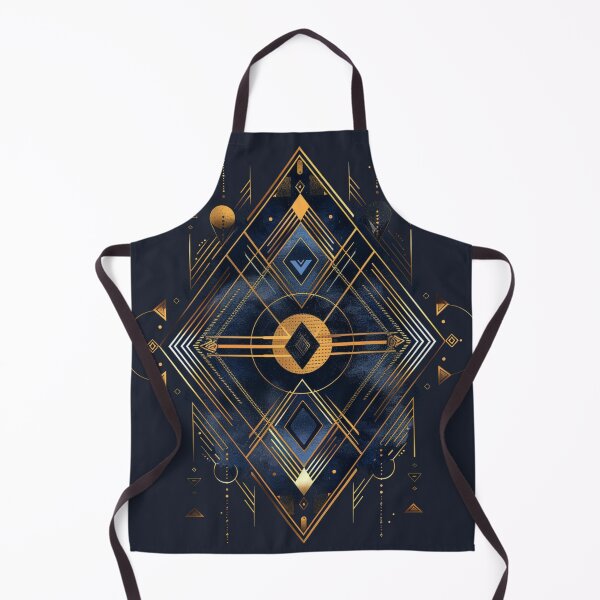 Item preview, Geometric Fusion: Blue & Gold Graphic Elegance designed and sold by Ace Apparel  Attire.