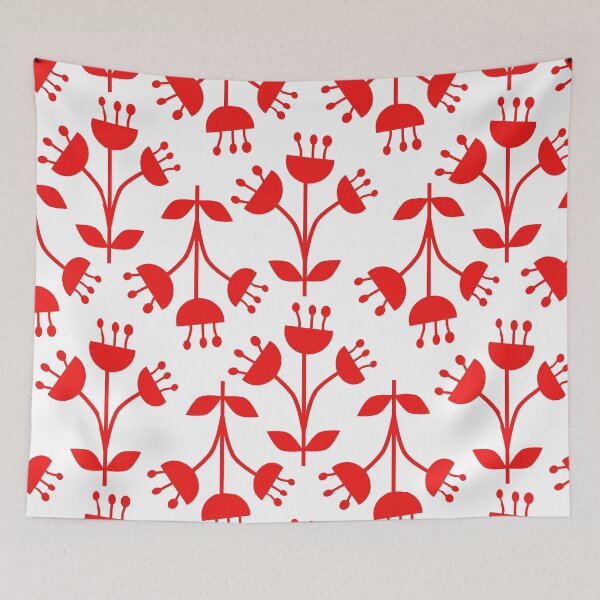 Item preview, Red Folk Art Flowers designed and sold by Karen-Rocha.