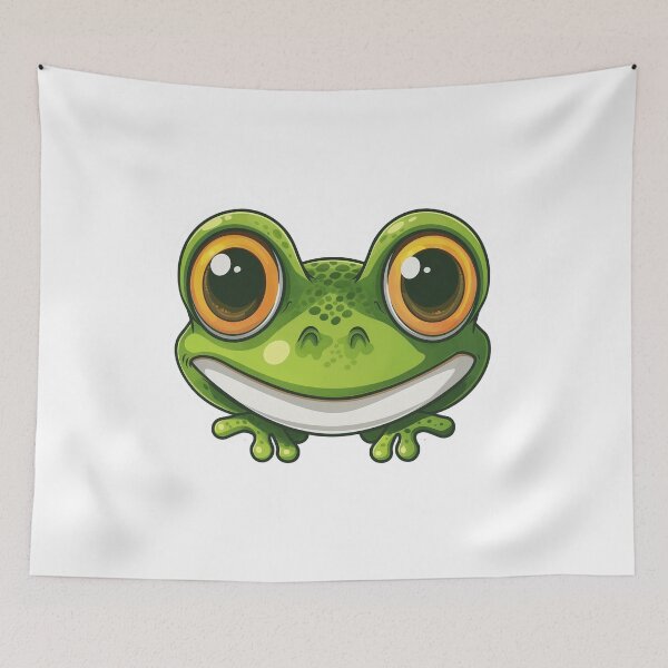 Item preview, cartoon face frog with big and cute eyes designed and sold by artismyhobby.