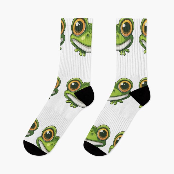 Item preview, cartoon face frog with big and cute eyes designed and sold by artismyhobby.