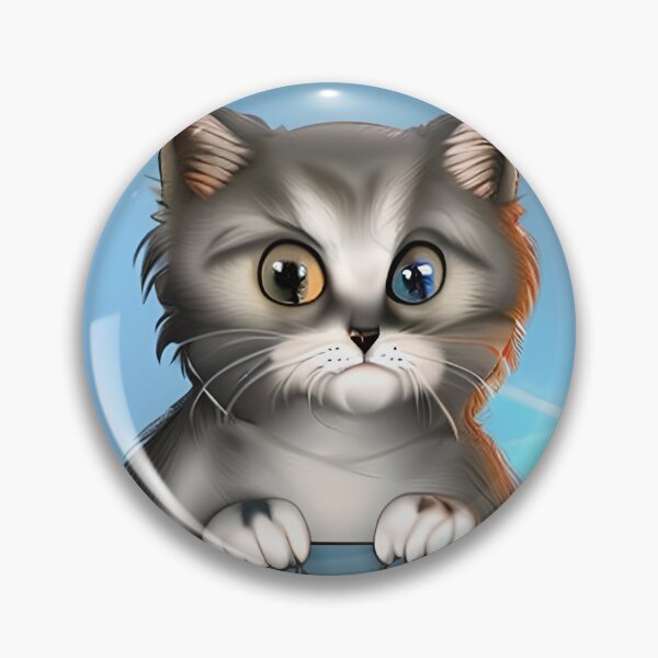 Item preview, Gray and white cat with googly eyes designed and sold by Astralia.