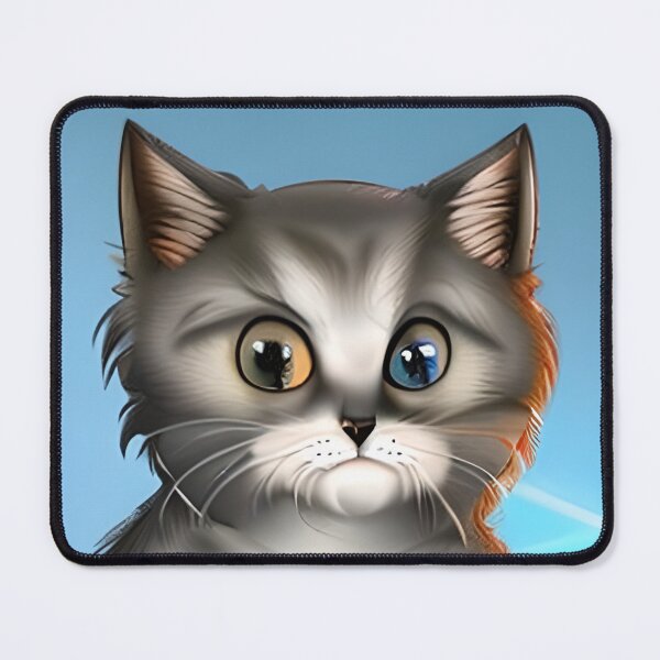 Item preview, Gray and white cat with googly eyes designed and sold by Astralia.