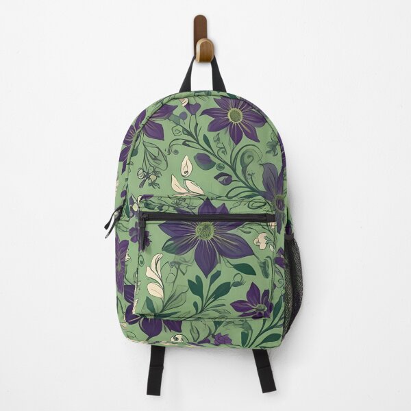 Item preview, Green and Purple Floral Pattern designed and sold by Ninjakandy.