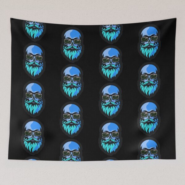 Artikelvorschau, Hazey Blue Beard Skull entworfen und verkauft von HAZEYcreation.