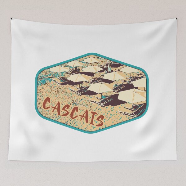 Item preview, Cascais Beach Umbrellas Illustration designed and sold by Lemomo-artworks.