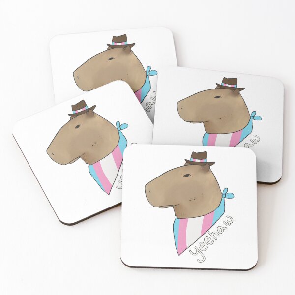 Item preview, trans pride capybara cowboy (2) designed and sold by ReevBridal1.
