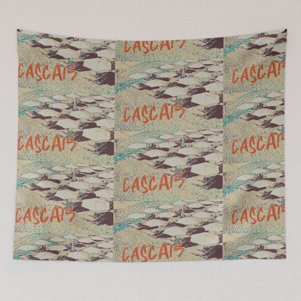 Item preview, Cascais Beach Umbrellas Illustration designed and sold by Lemomo-artworks.