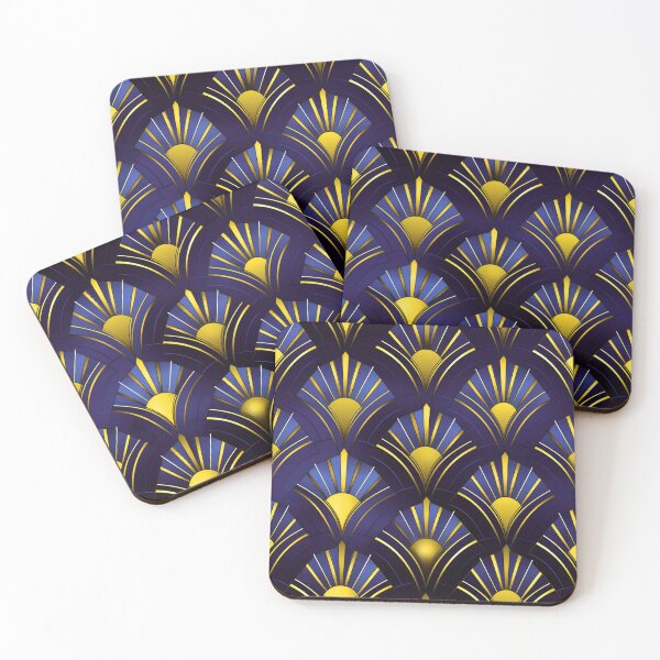 Item preview, Purple-Blue And Golden Hues Art Deco Pattern designed and sold by DEC02.
