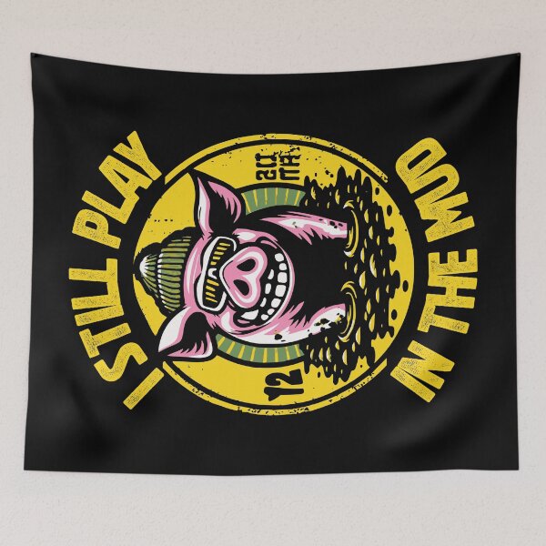 Item preview, I Play In The Mud - Cute Funny Pig designed and sold by Urban-Alien.