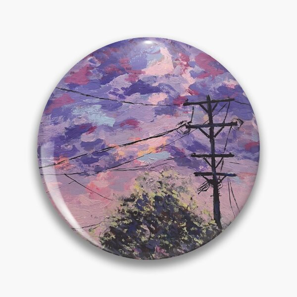 Item preview, Cloudy moonlit sky with telephone pole designed and sold by isalee-artco.