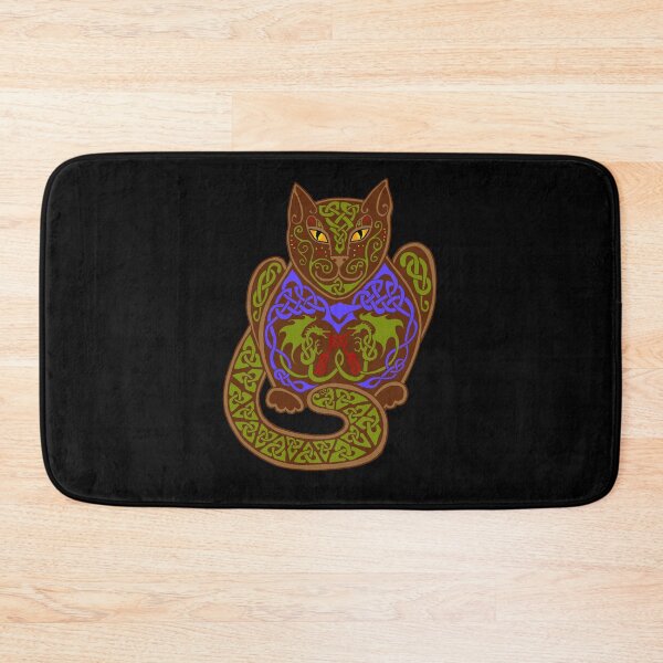 Item preview, Celtic Cat 30: Cat with a Dragon Tattoo designed and sold by ingridthecrafty.