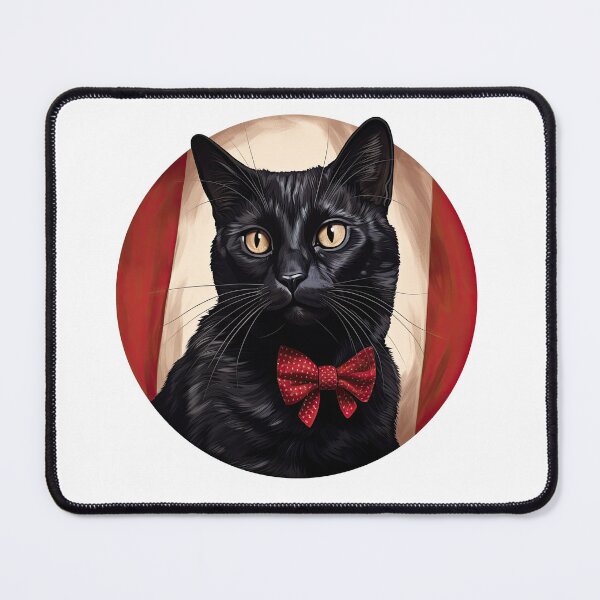 Item preview, Black Cat with a Red bowtie designed and sold by CircaSassy.