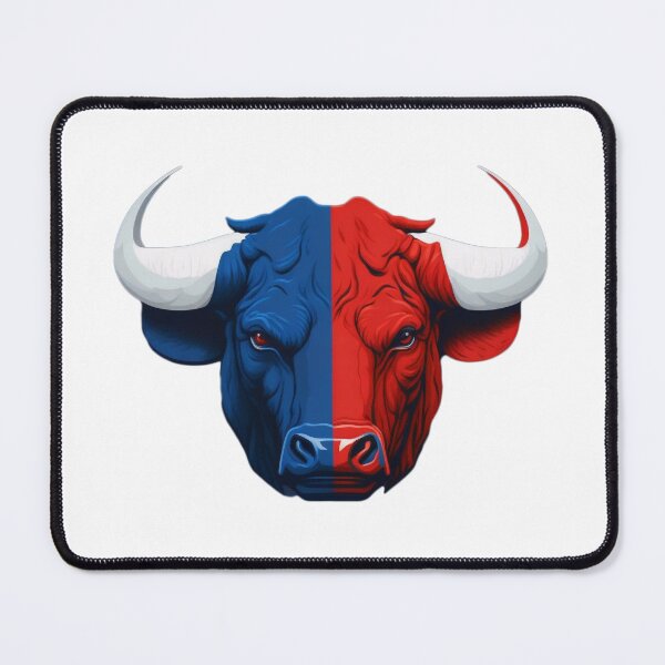 Item preview, blue and red fighting BULL designed and sold by 90's Misaki.