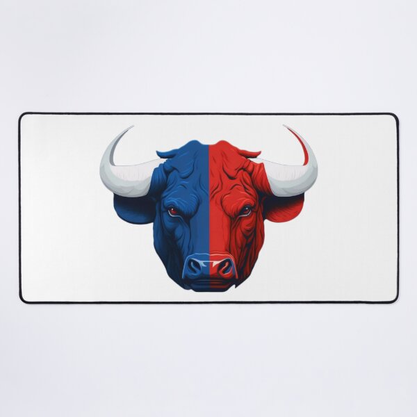Item preview, blue and red fighting BULL designed and sold by 90's Misaki.