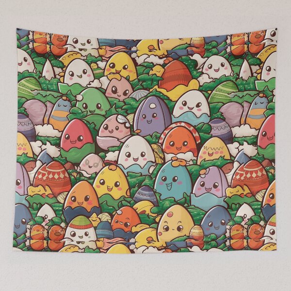 Item preview, Easter Eggs Colorful and Vibrant Ukiyoe Inspired Seamless Pattern designed and sold by Vicky021.