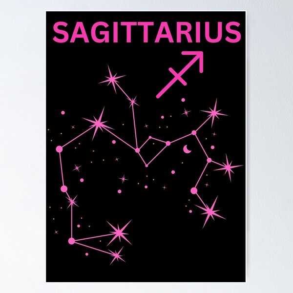 Artikelvorschau, Sternzeichen inspirierter Schütze-Druck / Astrologiezeichen / Schütze-Konstellation entworfen und verkauft von Thehatinthecat.