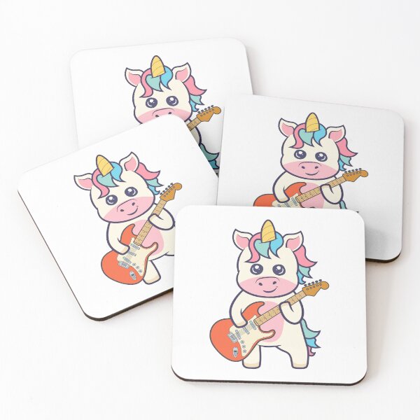 Item preview, Kawaii Unicorn Playing electric Guitar Funny Rock Music designed and sold by RayanPod.