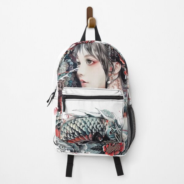 Item preview, Highly Detailed Japanese Woman And Dragon. Tattoo Style Art. designed and sold by Lucy Goosy Art.