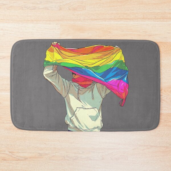 Item preview, Progress Pride Flag. A guy is holding a flag Progress Pride  designed and sold by Anastasiia Yurevych.