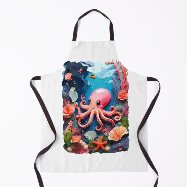 Item preview, Underwater World with Playful Pink Octopus designed and sold by BaisaStudio.