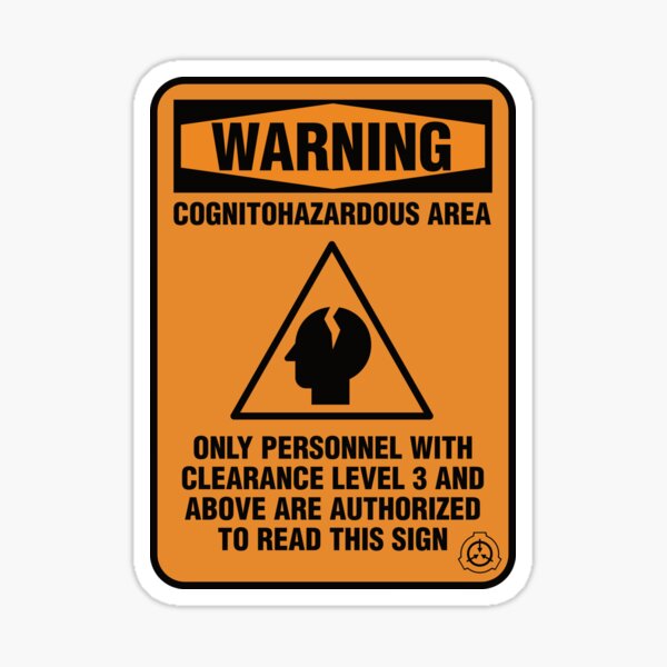 Item preview, SCP Cognitohazard Warning Sign designed and sold by 1find1.