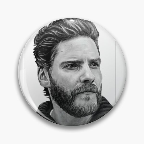 Item preview, black and white digital portrait of actor daniel bruhl designed and sold by GessleinGraphic.