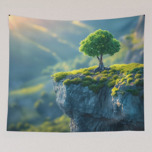Item preview, A Serene Cliffside Forest View designed and sold by unimuse.
