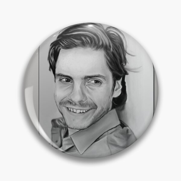 Item preview, black and white portrait of daniel bruhl designed and sold by GessleinGraphic.