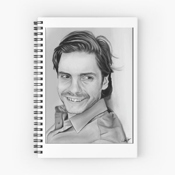 Item preview, black and white portrait of daniel bruhl designed and sold by GessleinGraphic.