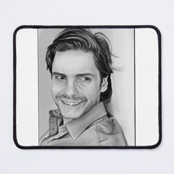 Item preview, black and white portrait of daniel bruhl designed and sold by GessleinGraphic.