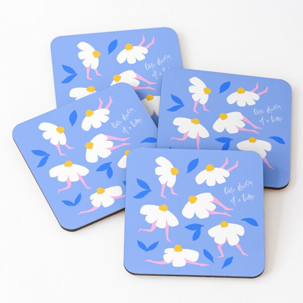 Item preview, Self Love Floral Pun 'One Daisy at a Time' Blue designed and sold by Dominiquevari.