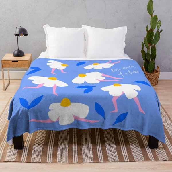 Item preview, Self Love Floral Pun 'One Daisy at a Time' Blue designed and sold by Dominiquevari.