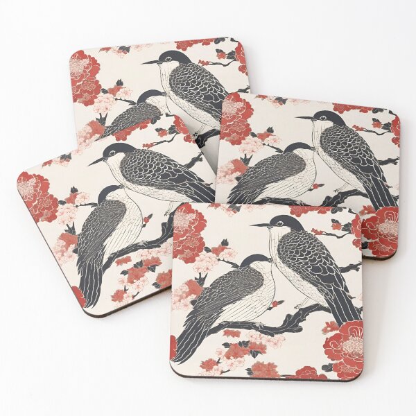 Item preview, two beautiful love birds japanese style art designed and sold by cloudzer0000.