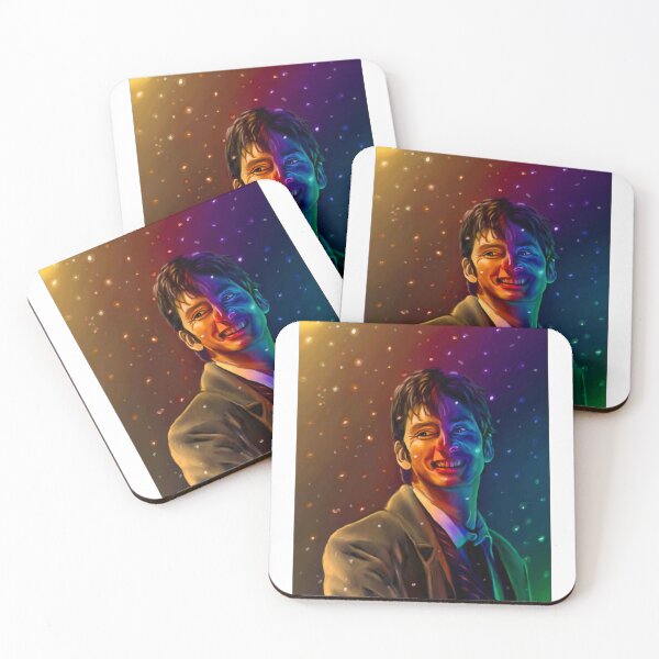 Item preview, rainbow painting of the tenth doctor designed and sold by GessleinGraphic.